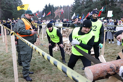 Лукашенко посетил чемпионат по колке дров среди журналистов