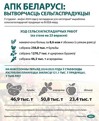 Инфографика. АПК Беларуси: производство сельхозпродукции