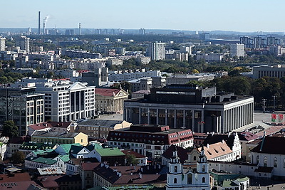 Минск. Архитектура центра города с высоты