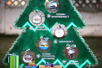 \"Дедморобус\", космическая елка и железная. В Гродно зажгли огни на аллее дизайнерских елок
