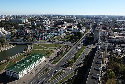 Минск. Архитектура центра города с высоты