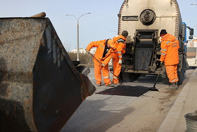 В Минске проводятся работы по ямочному ремонту дорожного покрытия