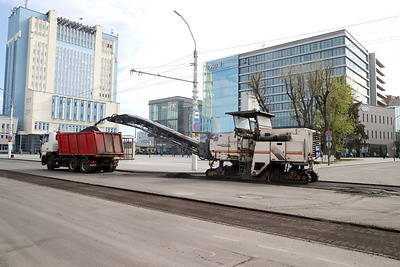 В центре Могилеве идет масштабный ремонт улицы Первомайской