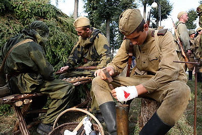 Военно-историческую реконструкцию показали гостям XXXI Дня белорусской письменности в Ивацевичах