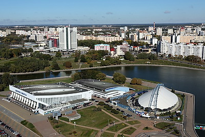 Минск. Архитектура центра города с высоты