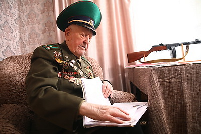 Ветеран Василий Давжонок. Участник партизанского парада в Минске в 1944 году