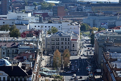 Минск. Архитектура центра города с высоты