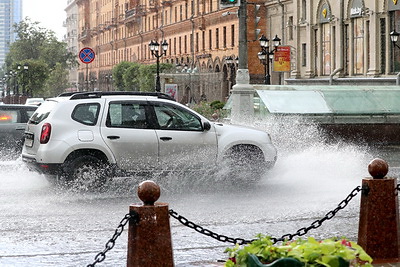 Сильный дождь прошел в Минске