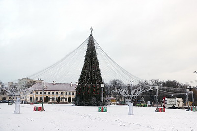 Зимний Гродно накрыло снежным одеялом