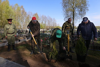 Головченко во время субботника высаживает лес в Копыльском районе