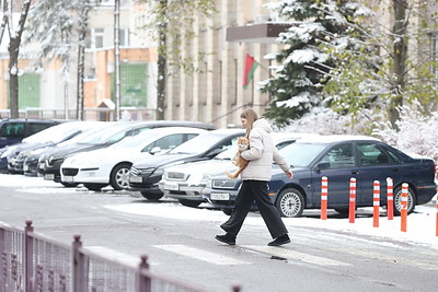 В Бресте выпал первый снег