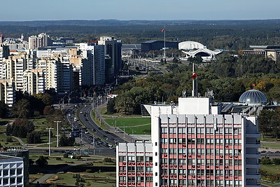 Минск. Архитектура центра города с высоты