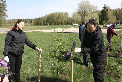 Сотрудники Администрации Президента на субботнике благоустроили мемориал Литавец