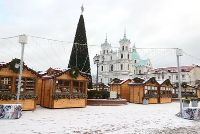 Зимний Гродно накрыло снежным одеялом