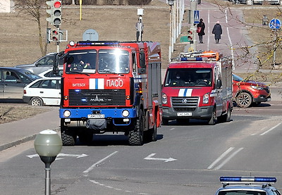 Отработка действий при пожаре: в Витебской областной больнице прошли учения МЧС