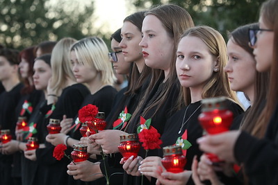 У монумента \"Врата памяти\" в Тростенце состоялся митинг-реквием