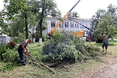 Ликвидация последствий непогоды в Гомеле