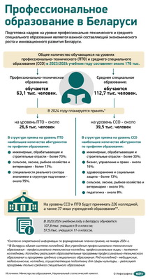 Инфографика. Профессиональное образование в Беларуси