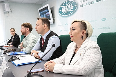 Пресс-конференция о старте культурно-образовательного патриотического проекта \"Поезд Памяти\" прошла в БЕЛТА