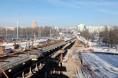Реконструкция моста \"Юбилейный\" идет в Витебске