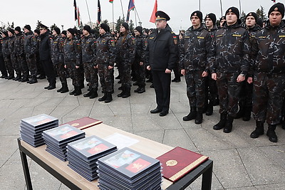 На площади Госфлага воспитанники военно-патриотических клубов принесли клятвы