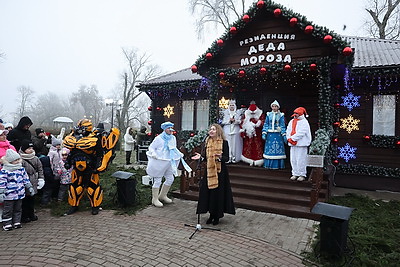 Новогодний автопарад и открытие резиденции Деда Мороза. В Могилеве дали старт праздничным мероприятиям