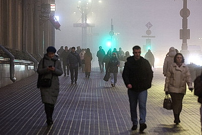 Туманное утро в Минске