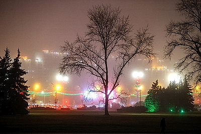 Вечерний туман в Минске