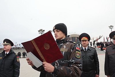 На площади Госфлага воспитанники военно-патриотических клубов принесли клятвы