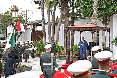 Встреча Лукашенко с Президентом Алжира Теббуном проходит во дворце \"Эль-Мурадия\"