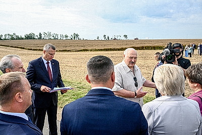 Лукашенко посетил Смолевичский район, в центре внимания - уборка озимого рапса