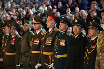 Военный парад по случаю 80-летия Победы прошел у стелы \"Минск - город-герой\"