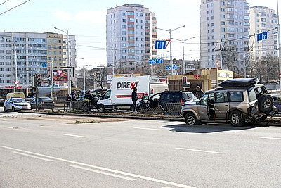 Шесть автомобилей столкнулись на ул.Притыцкого в Минске