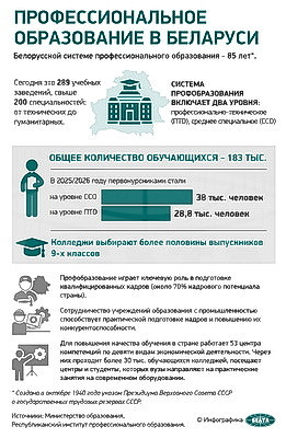Инфографика. Профессиональное образование в Беларуси