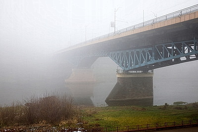 Густой туман окутал Гродно