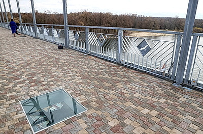 В Гомеле открыли обновленный пешеходный мост через Сож