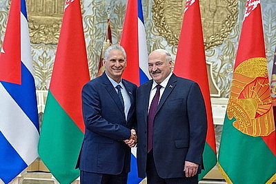 Встреча президентов Беларуси и Кубы проходит во Дворце Независимости