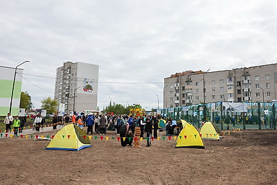 \"Для счастья детей и комфорта взрослых\". В Могилеве открыли новую детскую площадку