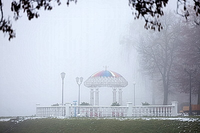 Густой туман окутал Гродно