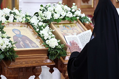 Всенощное бдение в канун памяти преподобной Евфросинии проходит в Полоцке