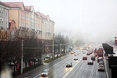 Туманное утро в Минске