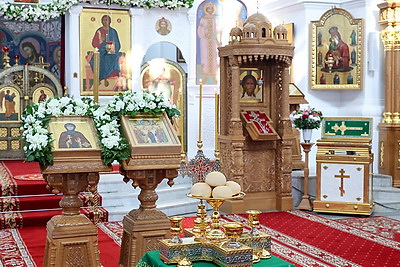 Всенощное бдение в канун памяти преподобной Евфросинии проходит в Полоцке