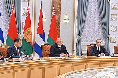 Встреча президентов Беларуси и Кубы проходит во Дворце Независимости
