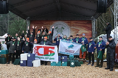 Невероятная атмосфера. Четвертый чемпионат по колке дров среди СМИ проходит в Минском районе