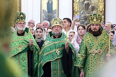 Патриарх Кирилл возглавил богослужение в Свято-Духовом кафедральном соборе Минска