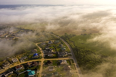 Туманное утро над Гродно