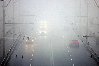 Густой туман окутал Гродно