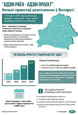 Инфографика. \"Один район - один проект\". Сколько проектов реализовано в Беларуси