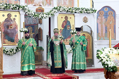 Всенощное бдение в канун памяти преподобной Евфросинии проходит в Полоцке