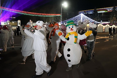 В Гомеле зажгли огни на главной елке региона